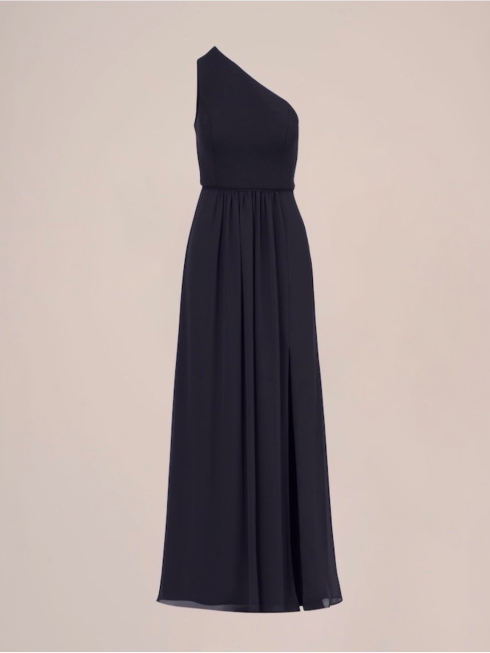 Adrianna Papell One Shoulder Chiffon Gown Midnight Navy Size 2 NWT